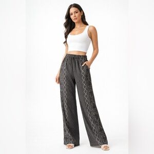 Dynamite Bandana Print Wide Leg Pants XXS Boho Paisley Drawstring